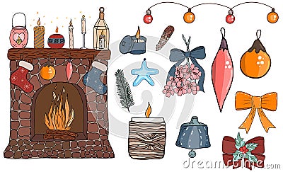 Sety cosy vector illustration elements Vector Illustration